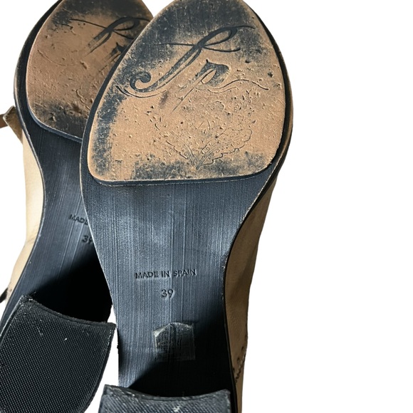 Free People | Tan leather block heel fringe boho western booties size 9 - Picture 14 of 16